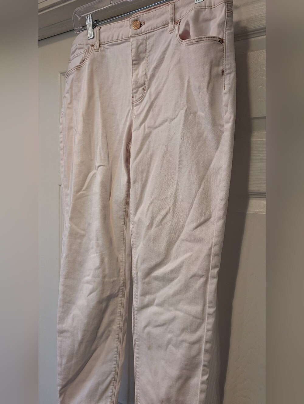 WHBM White House Black Market Womens Light Pink Rose Gold The Skinny Ankle Jeans
